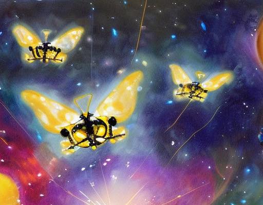 Fanciful fantasy of butterfly satellites