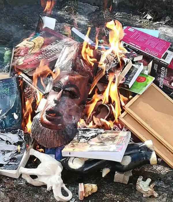 A book-burning in Poland, including a J. K. Rowling book. Image source: The Guardian